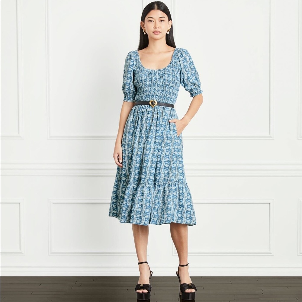 Hill House Louisa Trailing Vine Blue Crepe (XL)